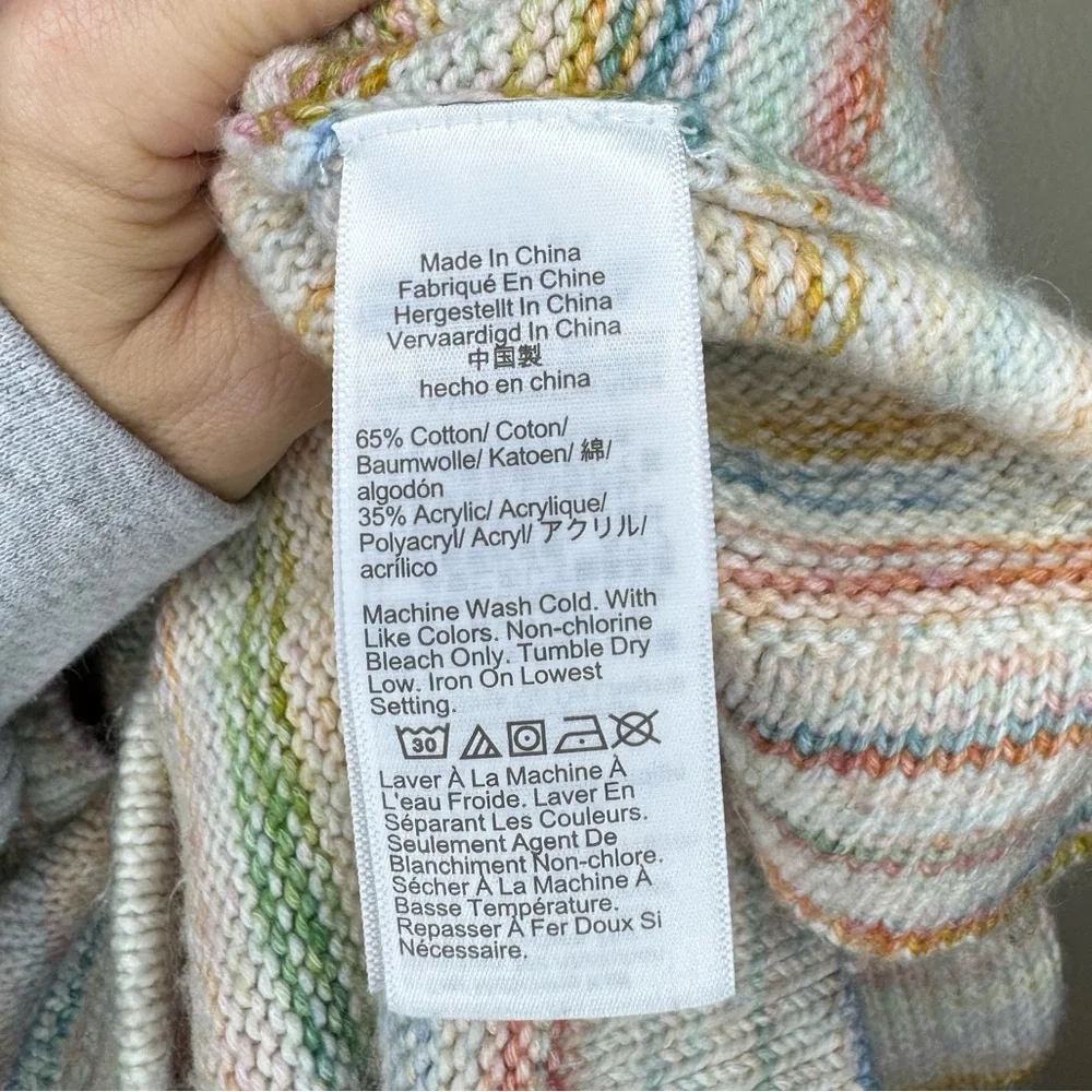 J.Crew Pastel Rainbow Stripe Knit Sweater Size‎ Small